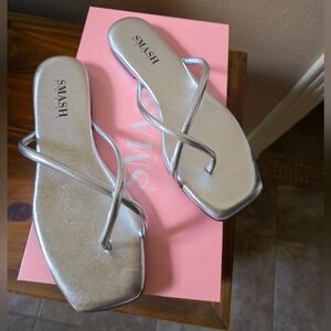 Smash Shiny Silver Sandals